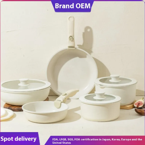 Removable Handle Non-Stick Pot Set with Steamer