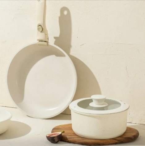 Removable Handle Non-Stick Pot Set with Steamer